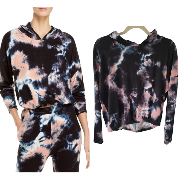 Aqua Tops - AQUA Tie Dye Crew Neck Long Sleeves Hooded Sweatshirts NWT